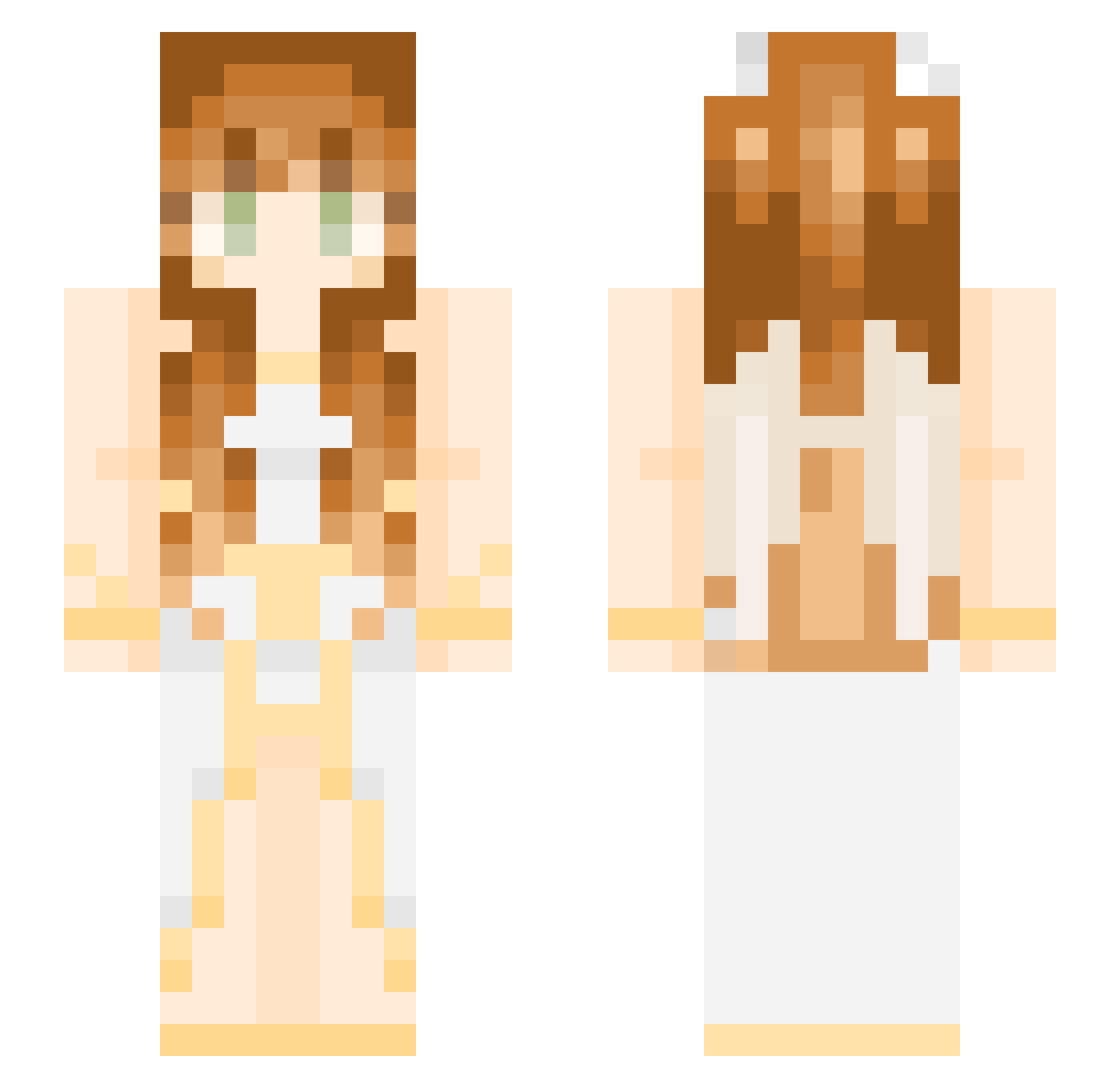 Wisterim Minecraft skin, front and back view