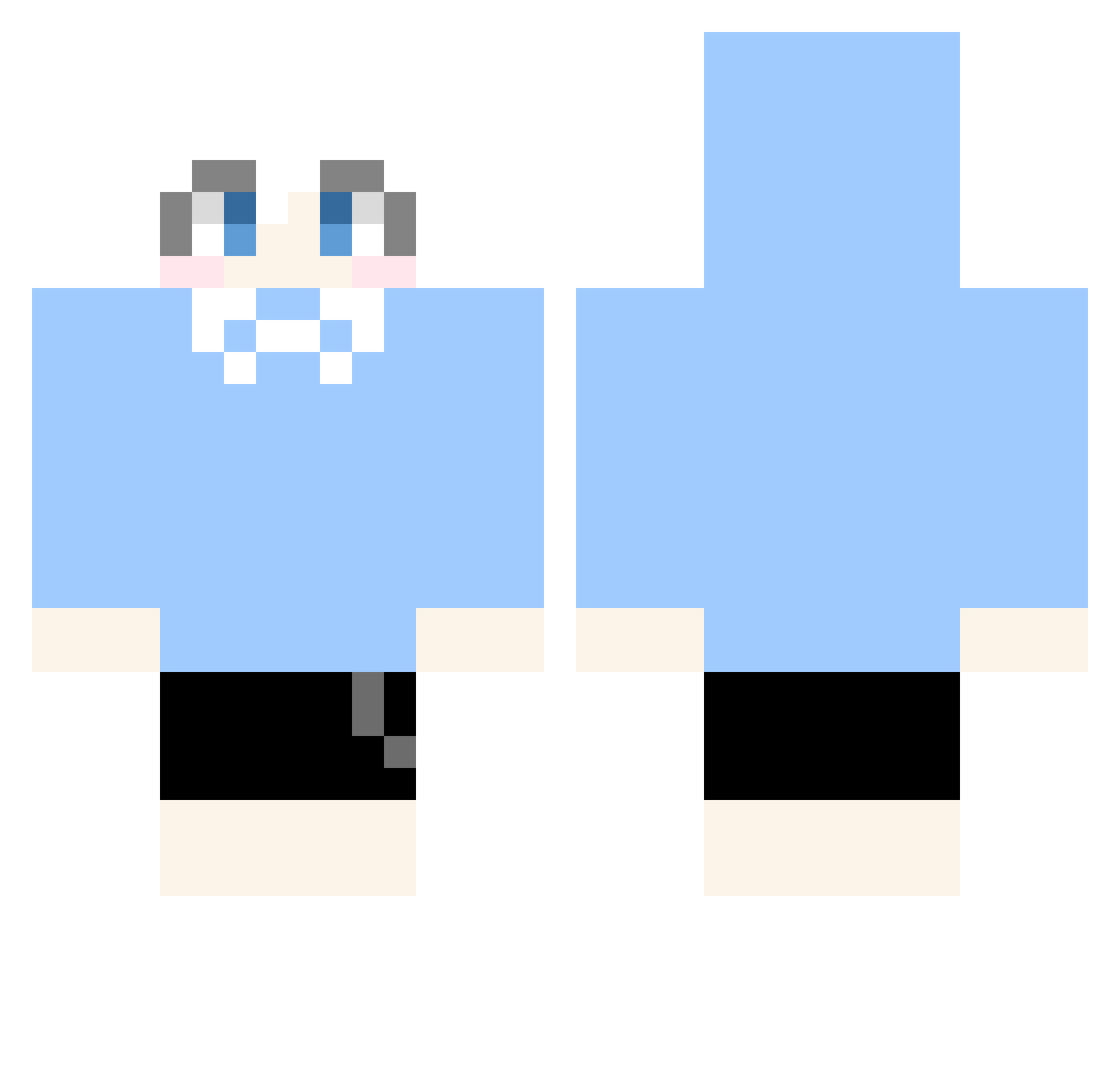 zyosbar Minecraft skin, front and back view