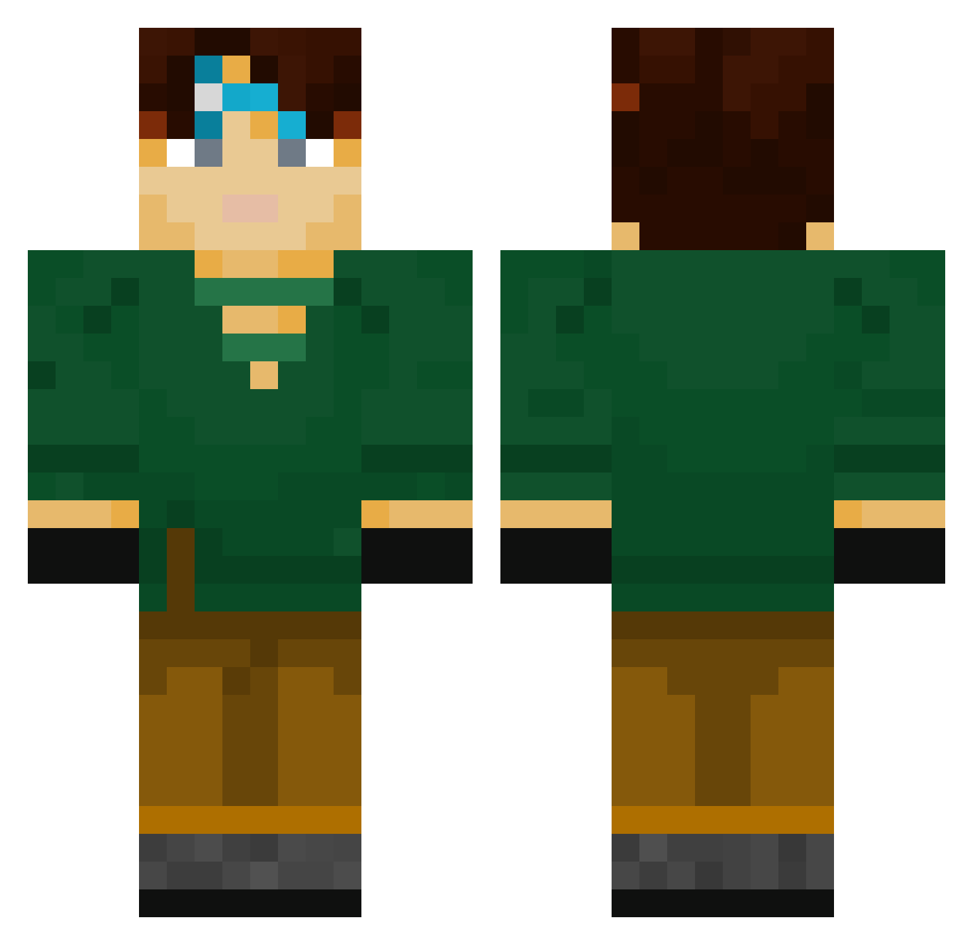 RubyCactus3408 Minecraft skin, front and back view