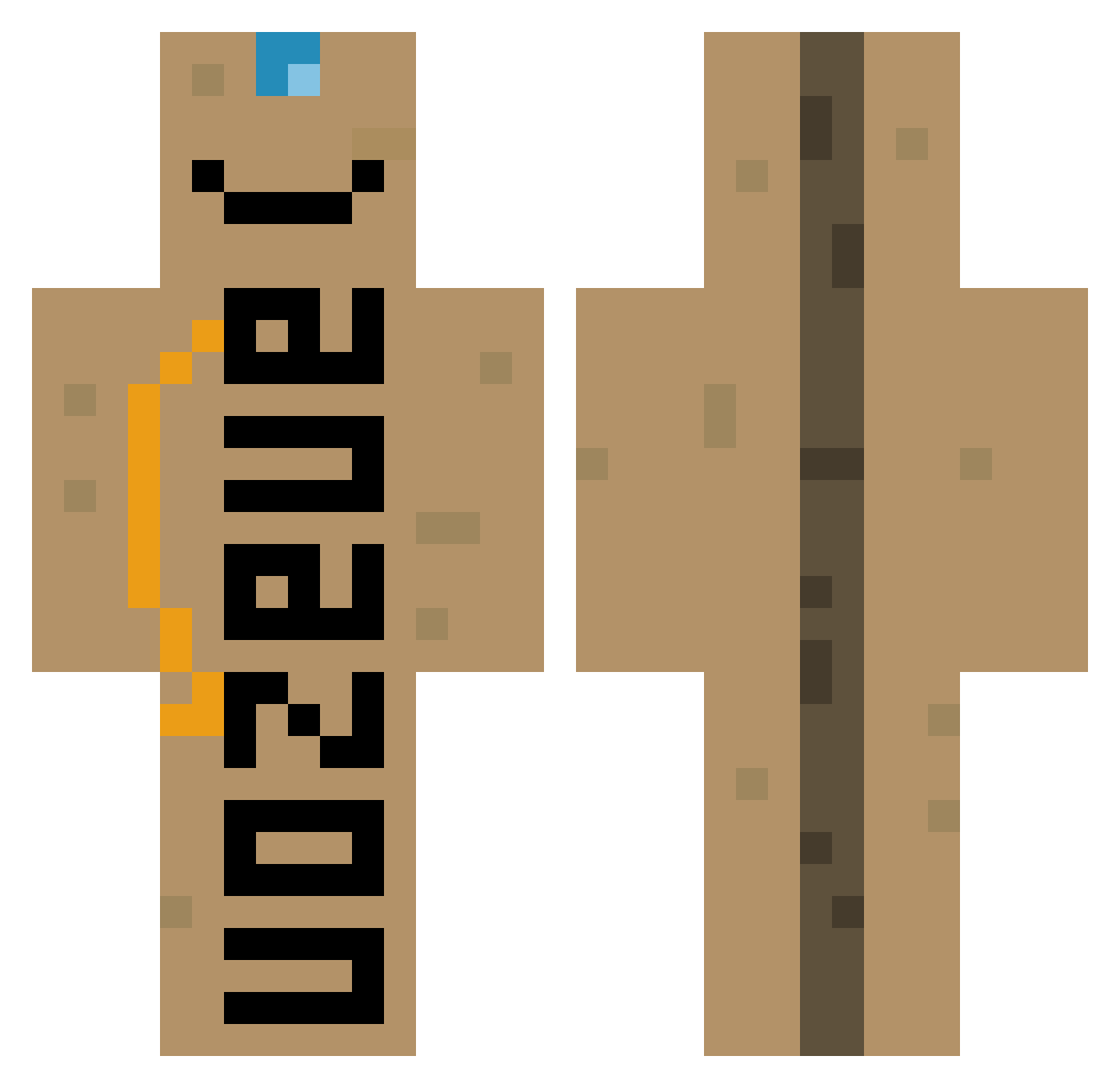 freighters Minecraft skin, front and back view