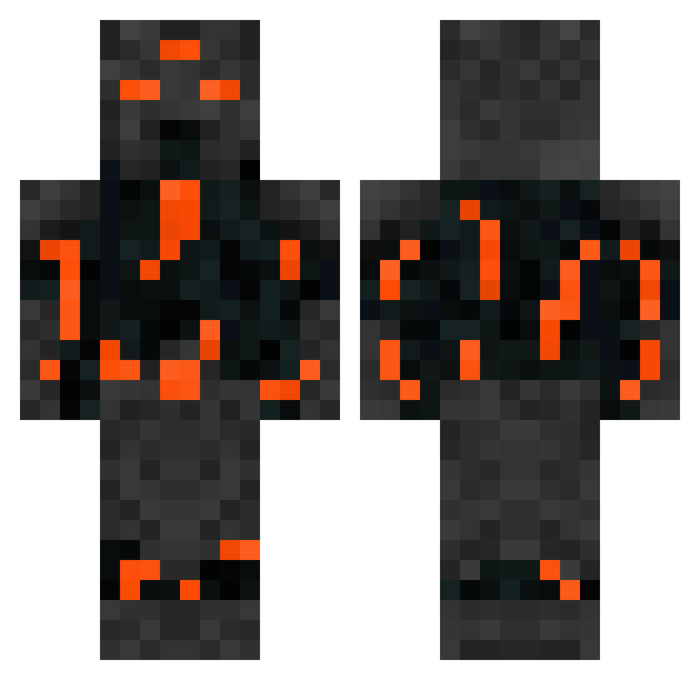 Haranguer Minecraft skin, front and back view