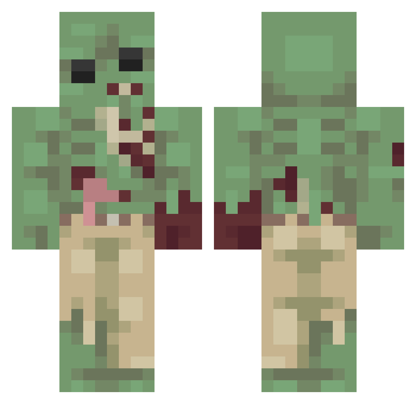 dkswnkk Minecraft skin, front and back view