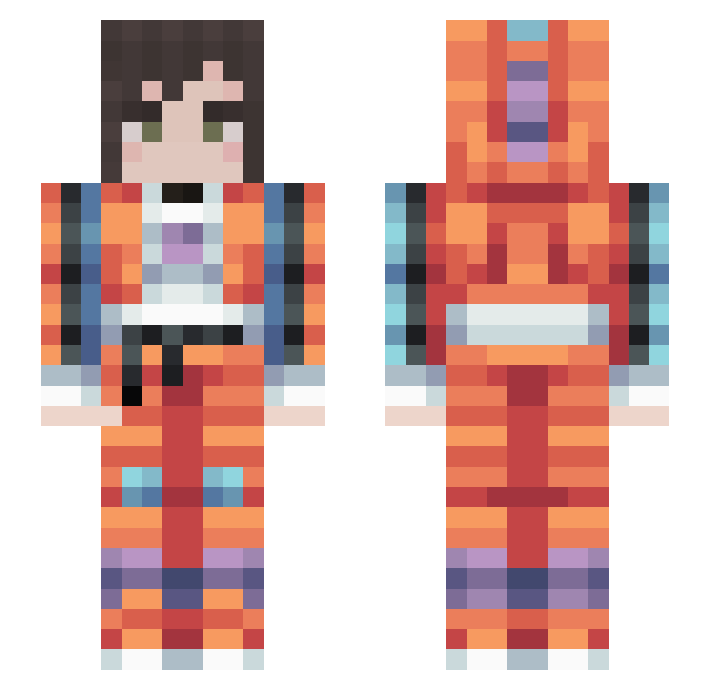 Pneumae Minecraft skin, front and back view