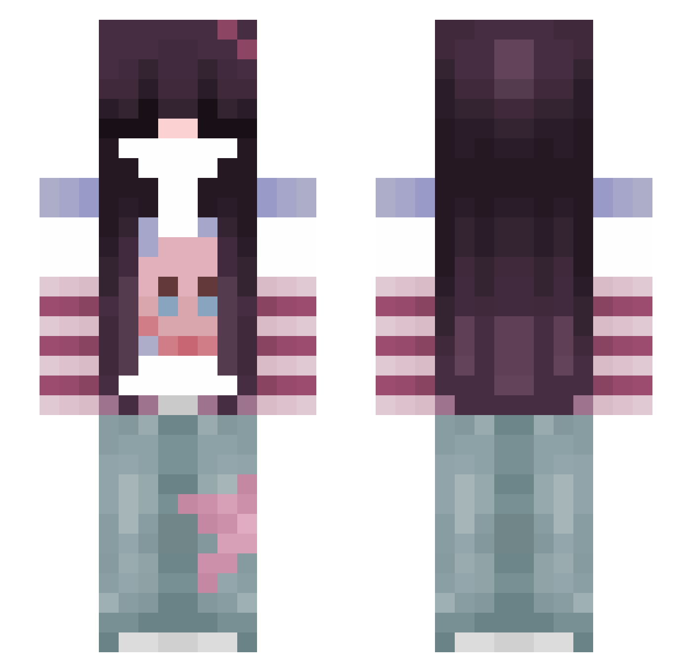 shiouiia Minecraft skin, front and back view