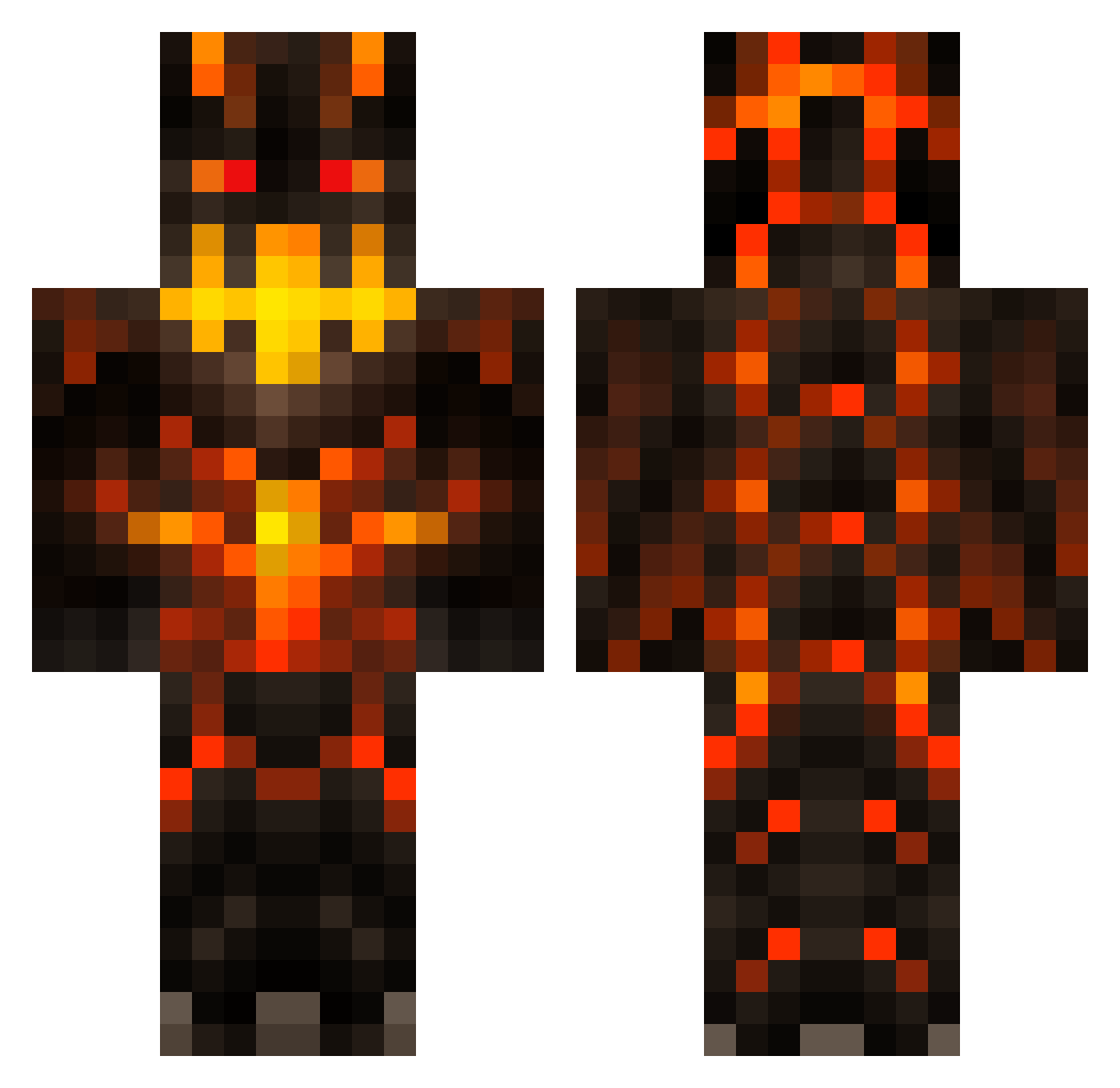 Kenner Minecraft skin, front and back view