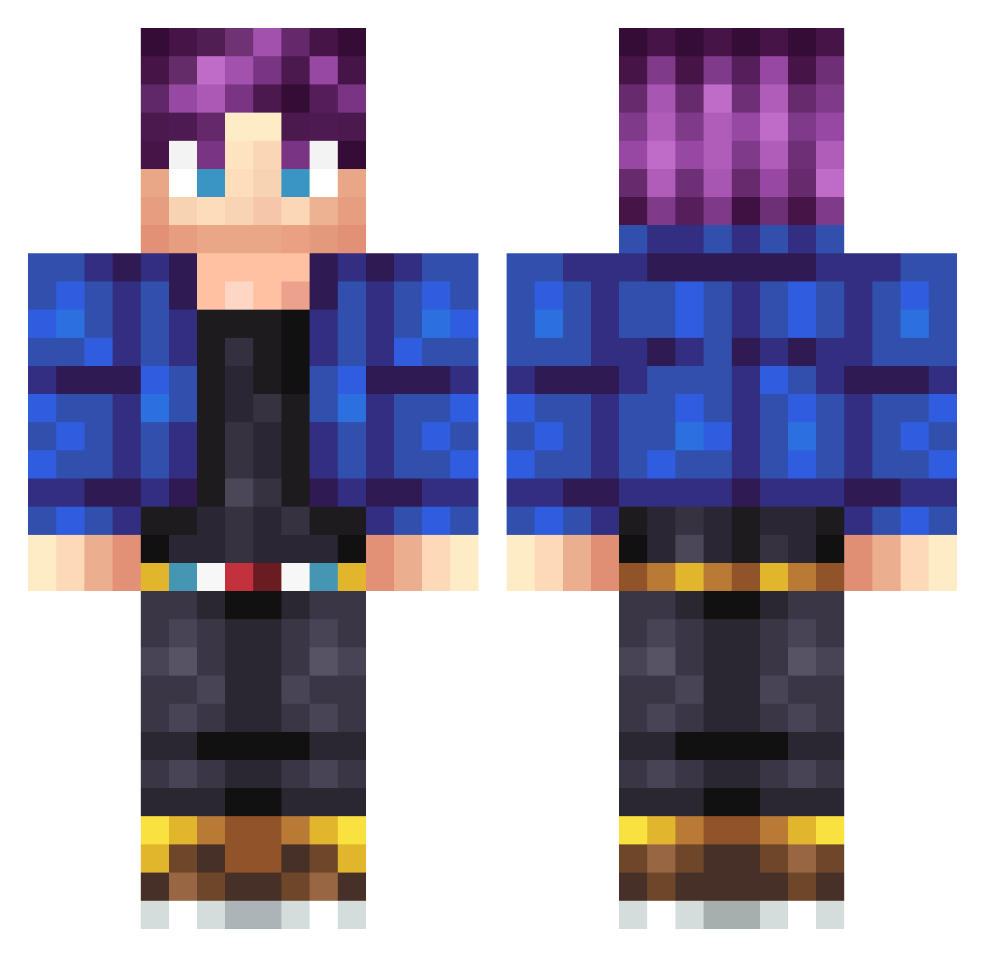 Eluin Minecraft skin, front and back view
