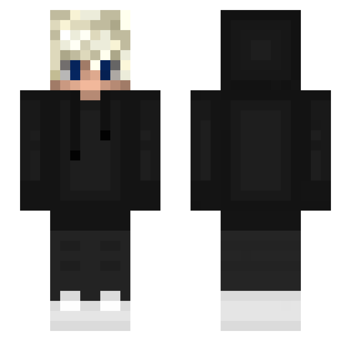 zeanie Minecraft skin, front and back view