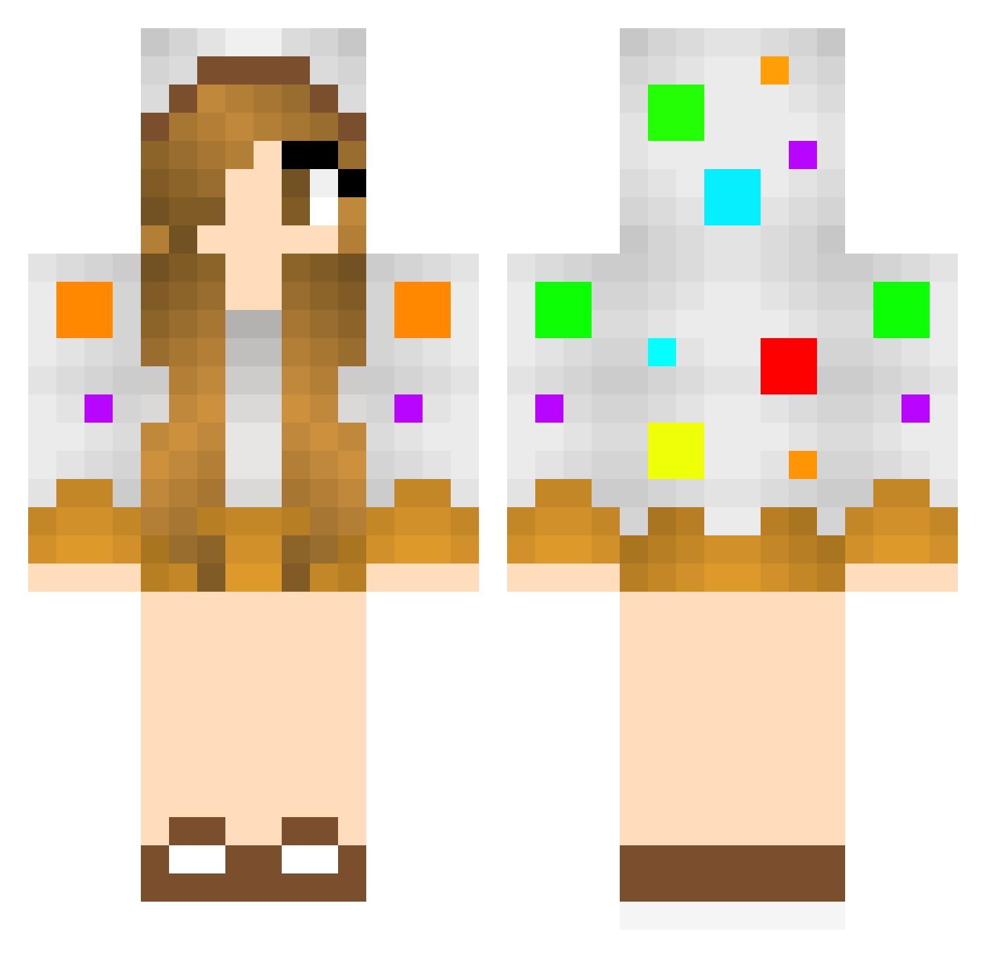 CraftyCupcake18 Minecraft skin, front and back view