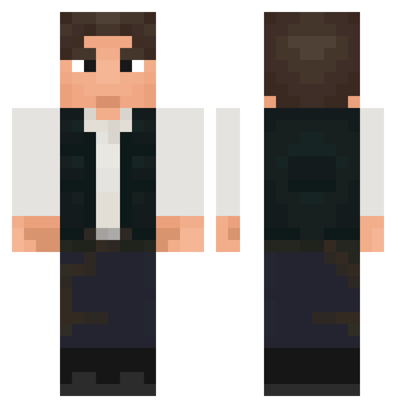 Fratercula Minecraft skin, front and back view