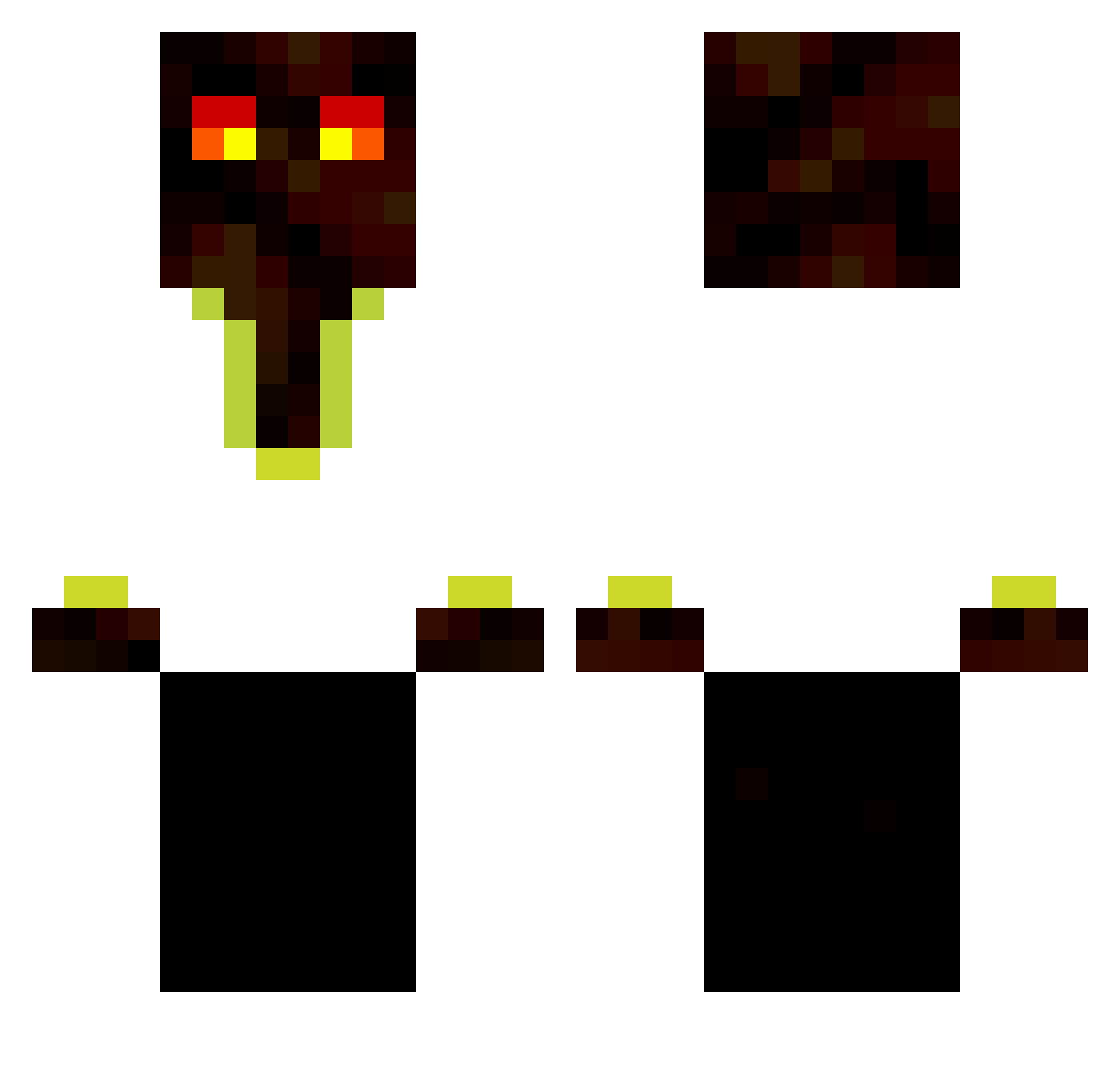 R3K1 Minecraft skin, front and back view