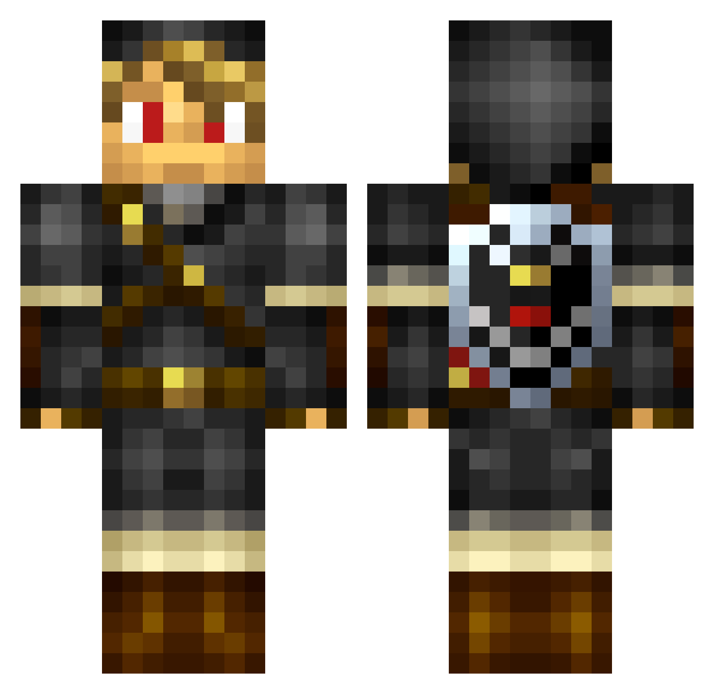 Jackuhronee Minecraft skin, front and back view