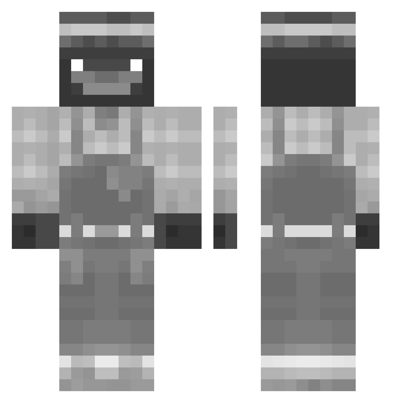 karakapsonlu Minecraft skin, front and back view