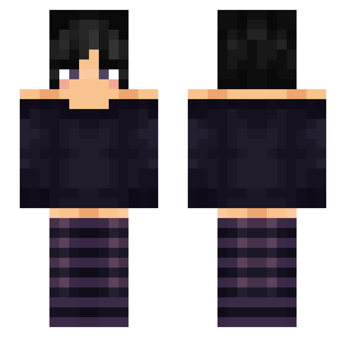 Davplaysmtz Minecraft skin, front and back view