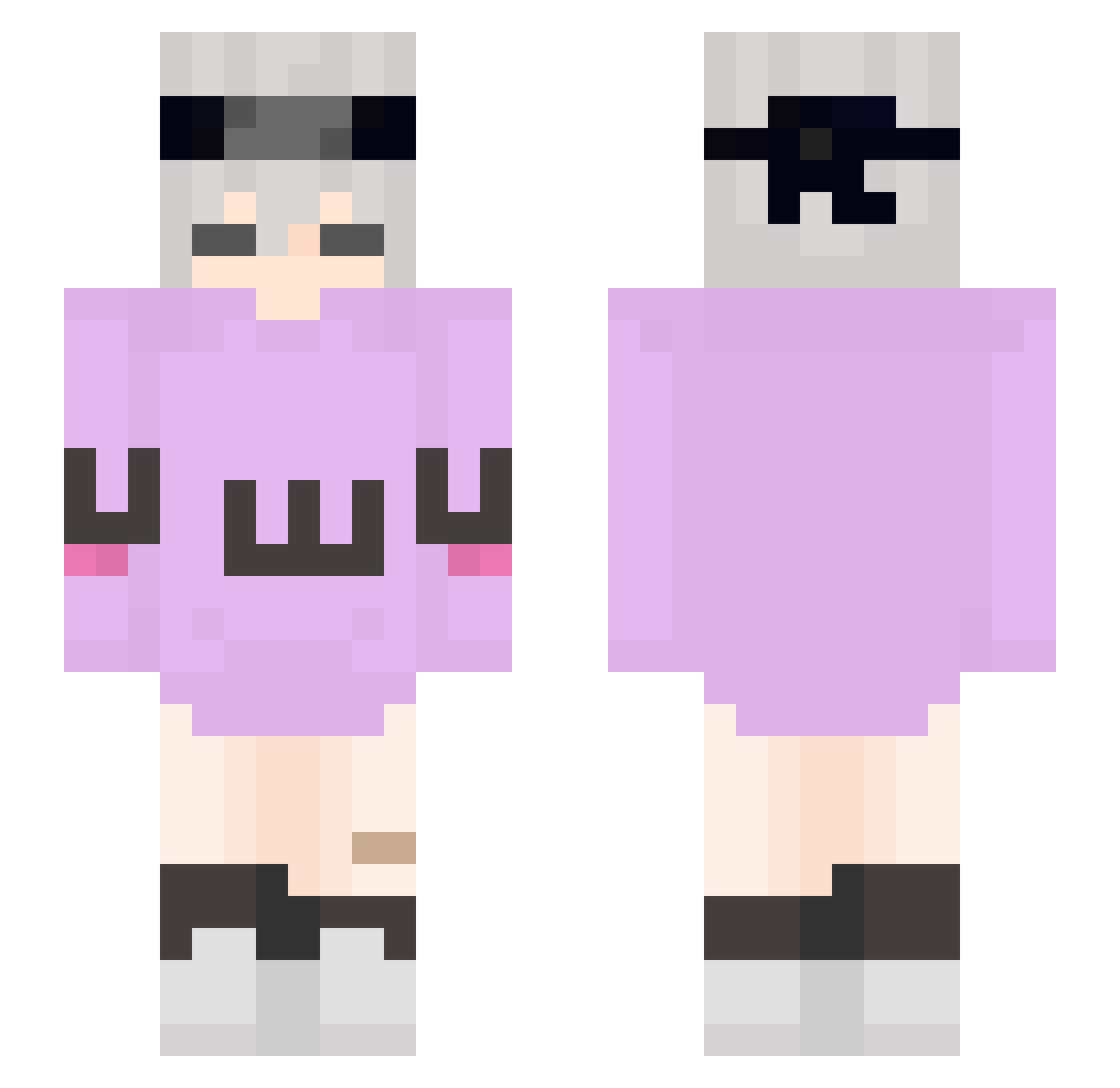 Jezzx Minecraft skin, front and back view