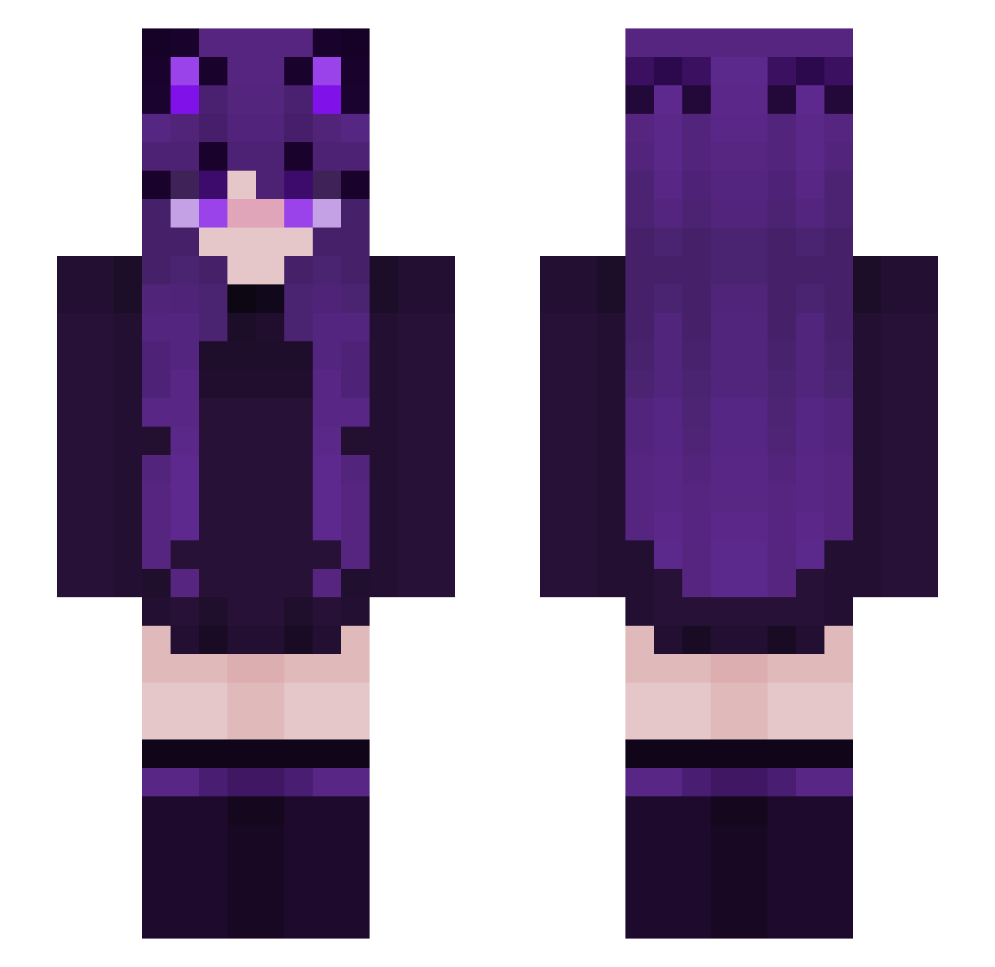 _StarLuna Minecraft skin, front and back view