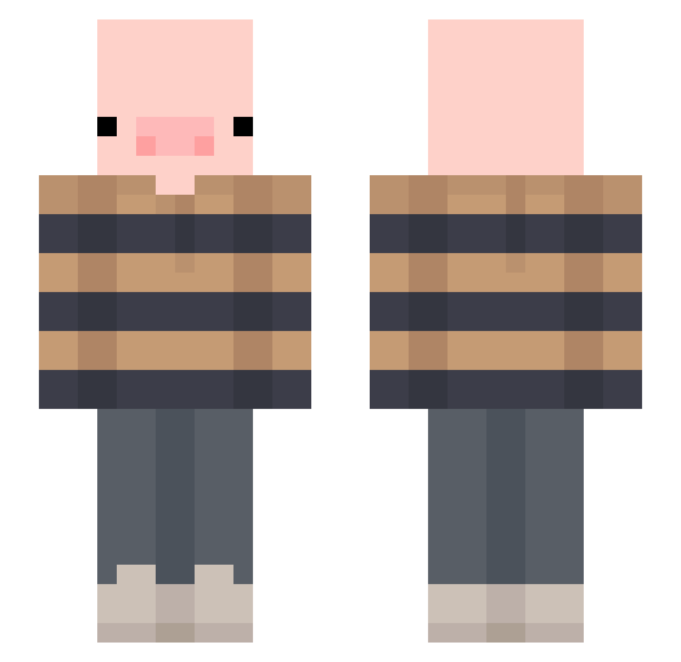 rawleby Minecraft skin, front and back view