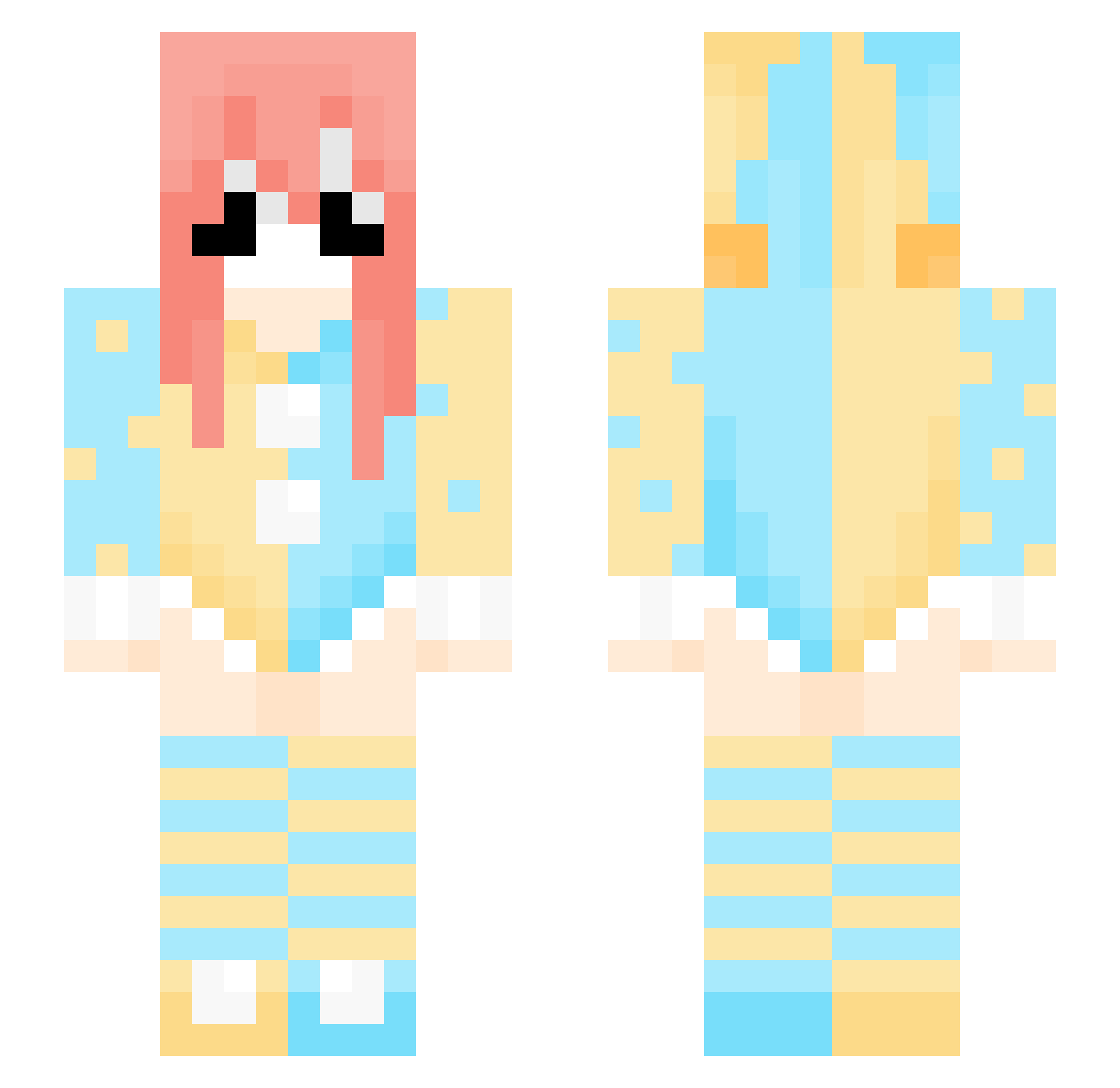 k1mzel Minecraft skin, front and back view