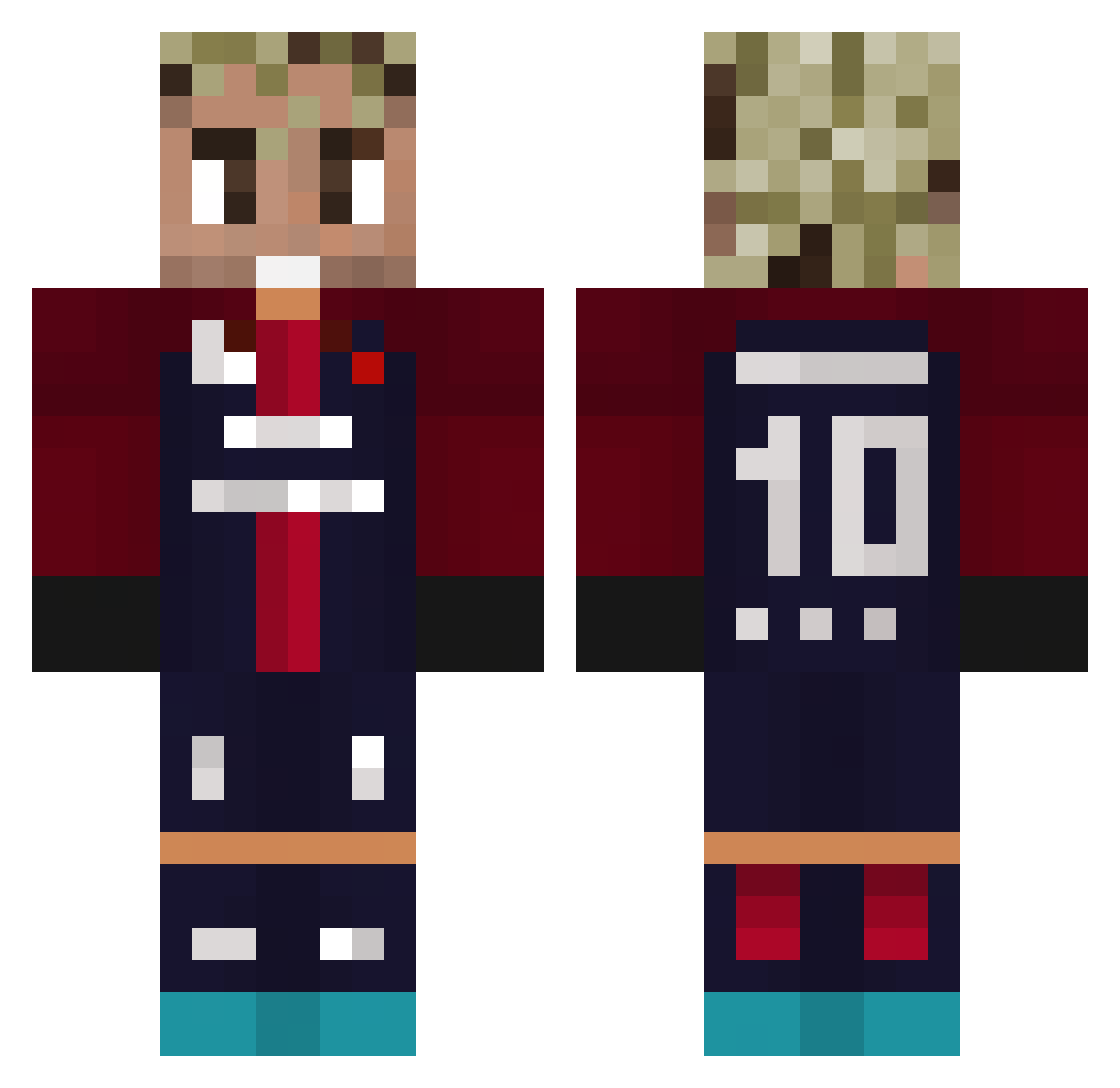 pauleanSCCP Minecraft skin, front and back view