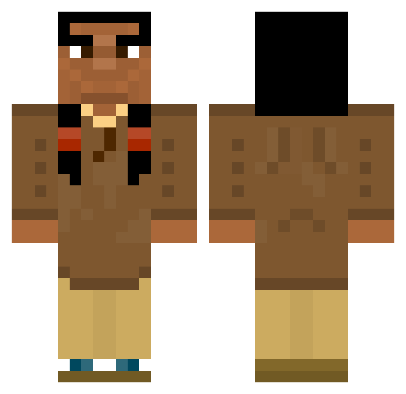 Dumonster Minecraft skin, front and back view