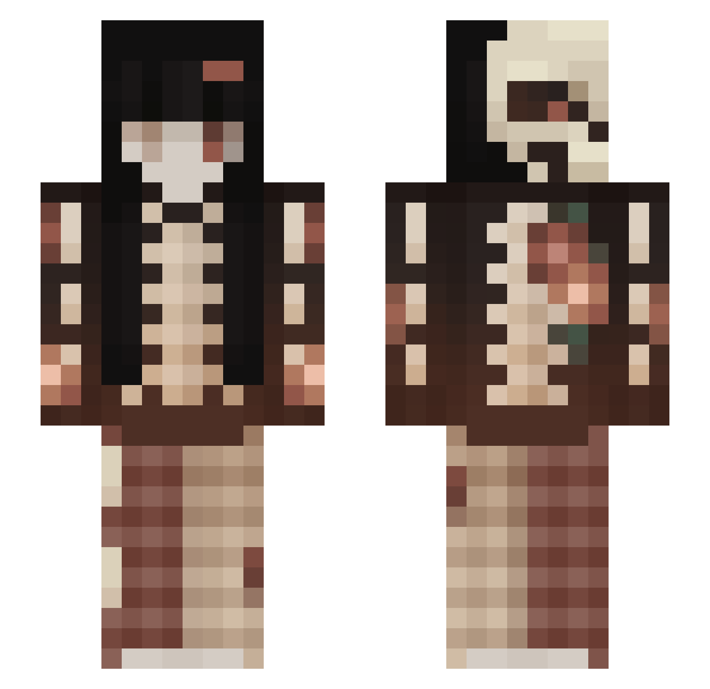 Gwenillia Minecraft skin, front and back view