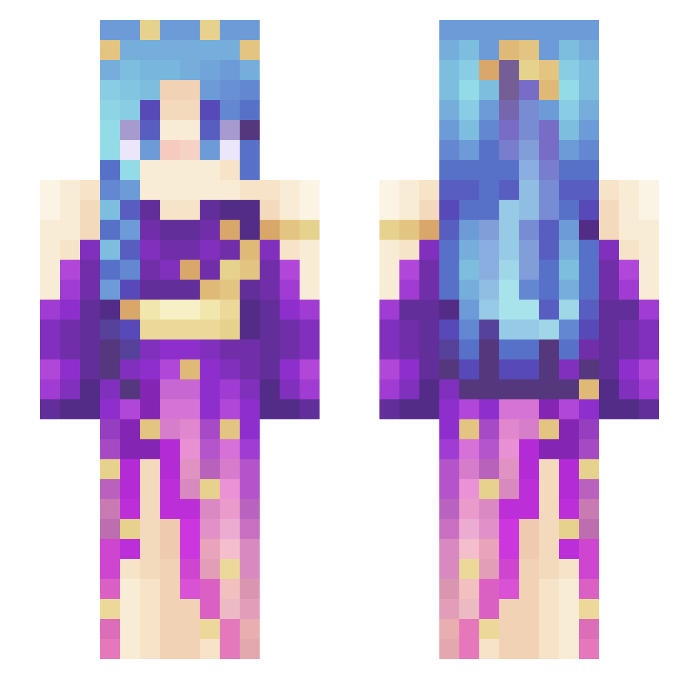 Fiasco63 Minecraft skin, front and back view