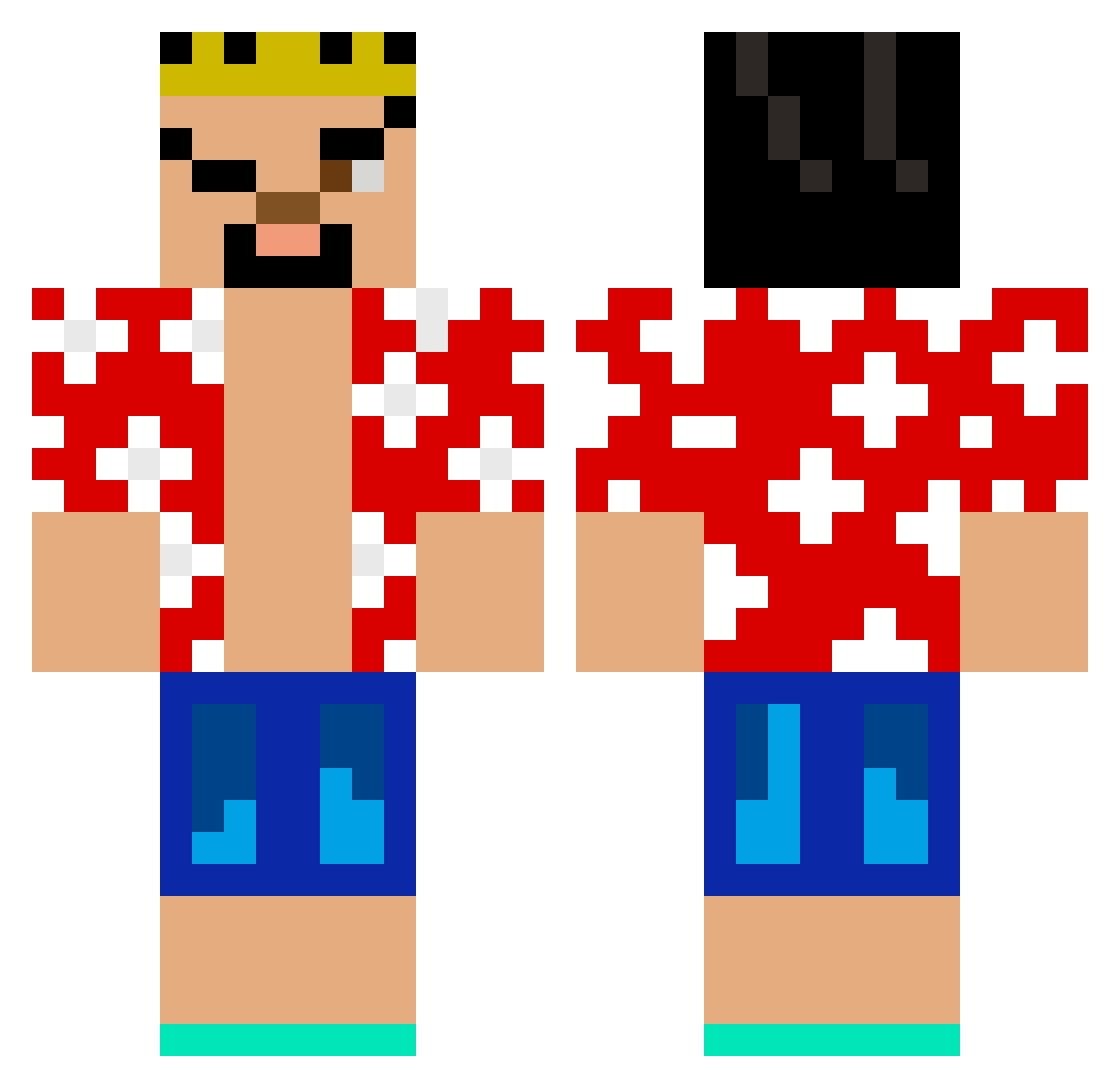 KingMatt115 Minecraft skin, front and back view