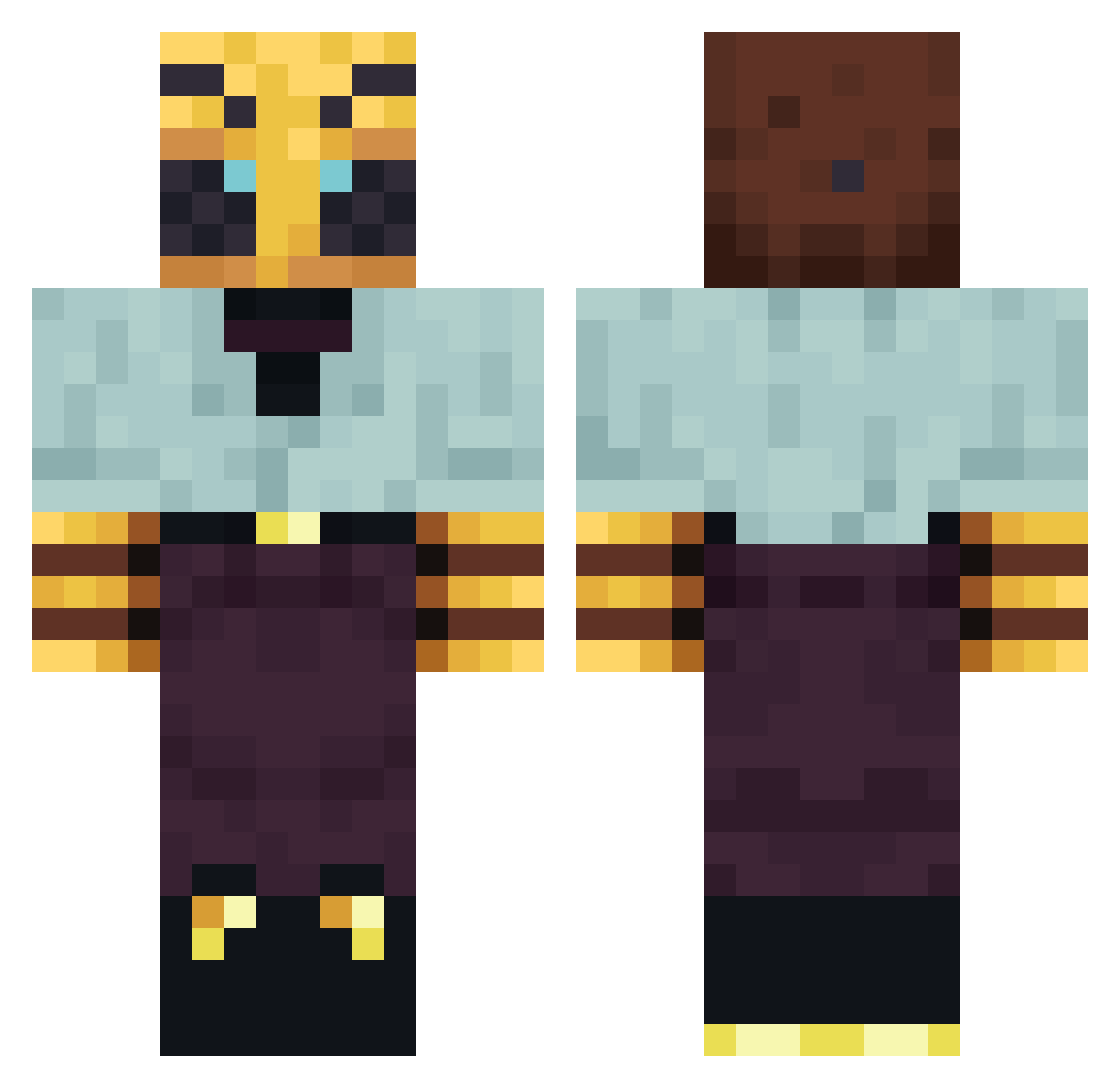 Azelioo Minecraft skin, front and back view