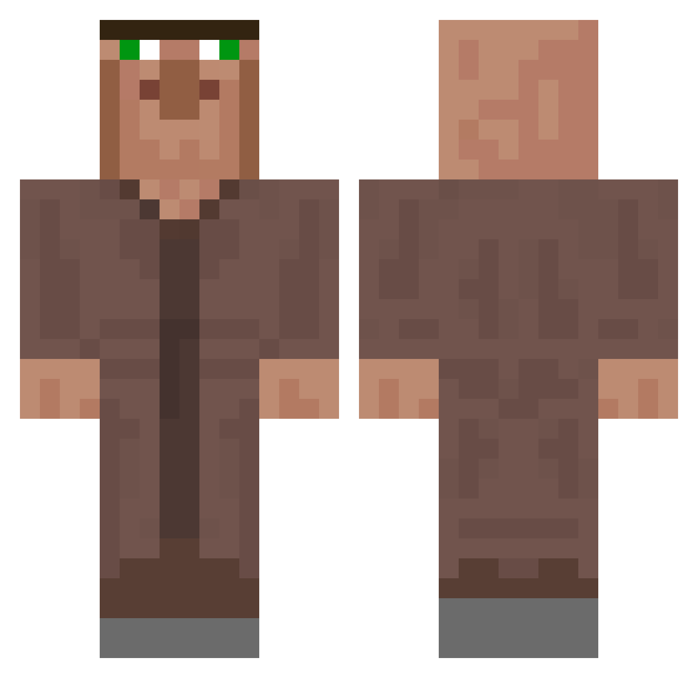 Smuldi Minecraft skin, front and back view