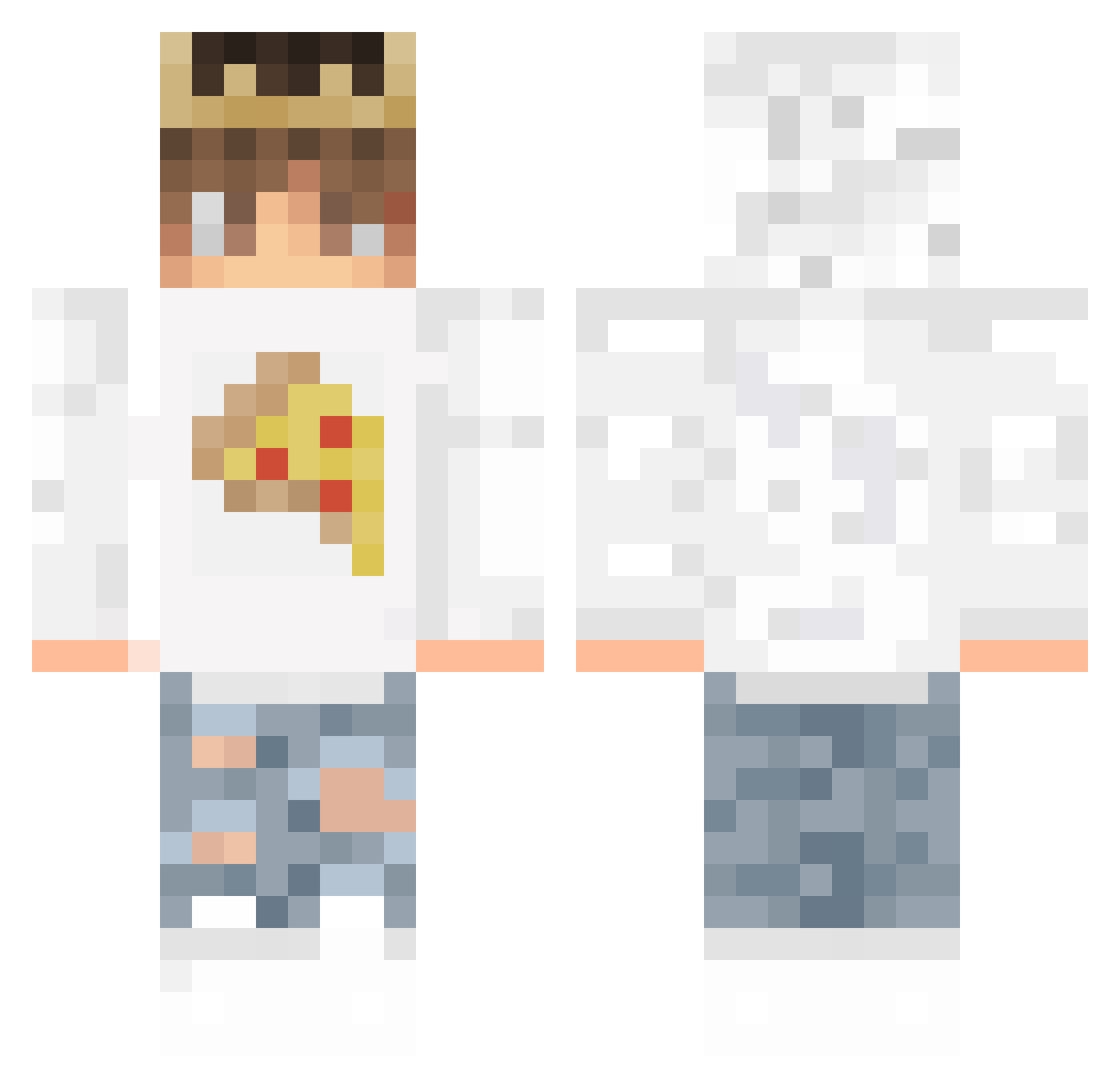 Unlucko Minecraft skin, front and back view