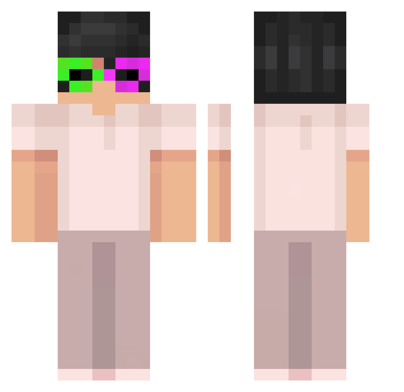 murrrk Minecraft skin, front and back view