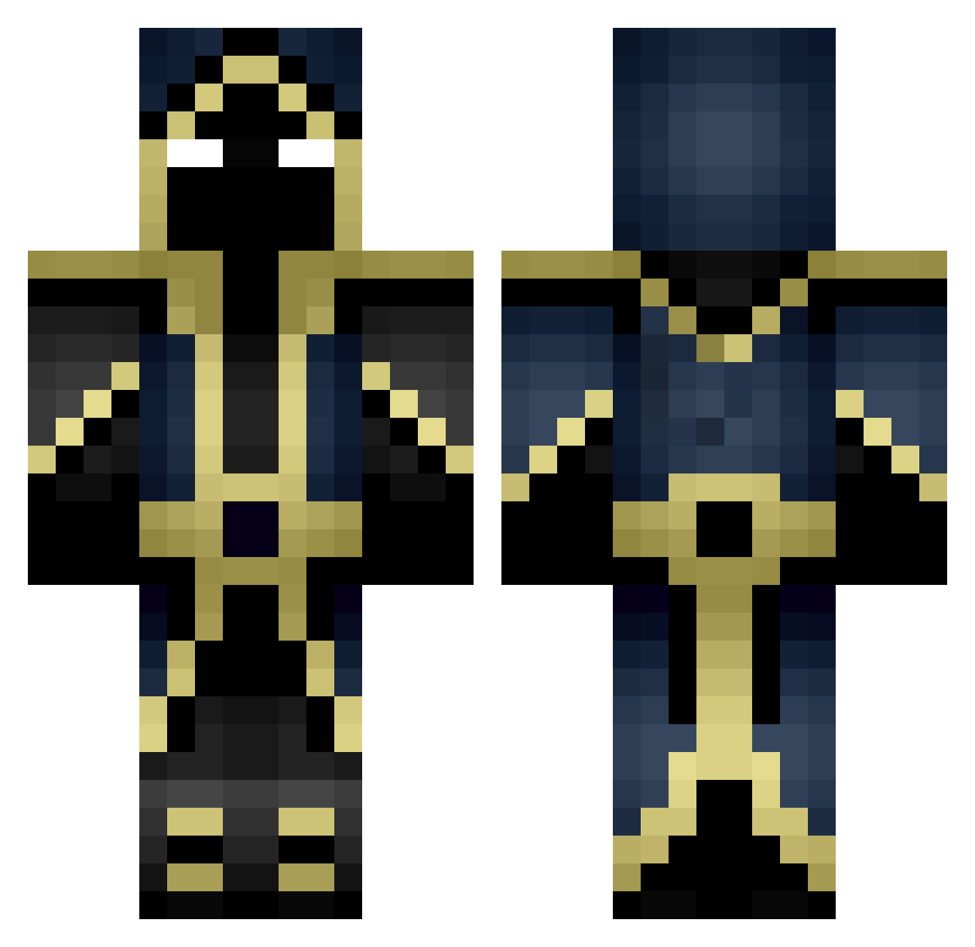 MrHeineken01 Minecraft skin, front and back view