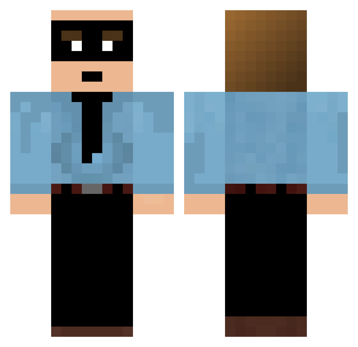 Demon27 Minecraft skin, front and back view
