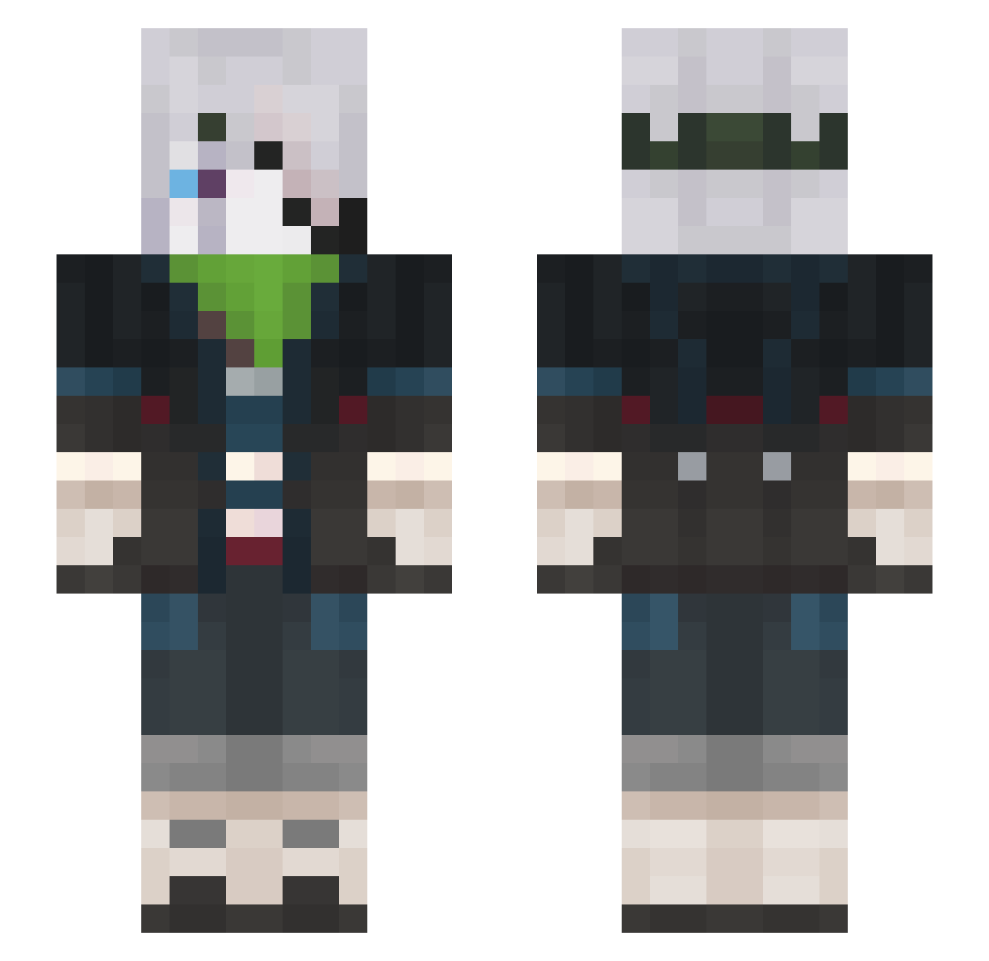 ObliviousApple Minecraft skin, front and back view