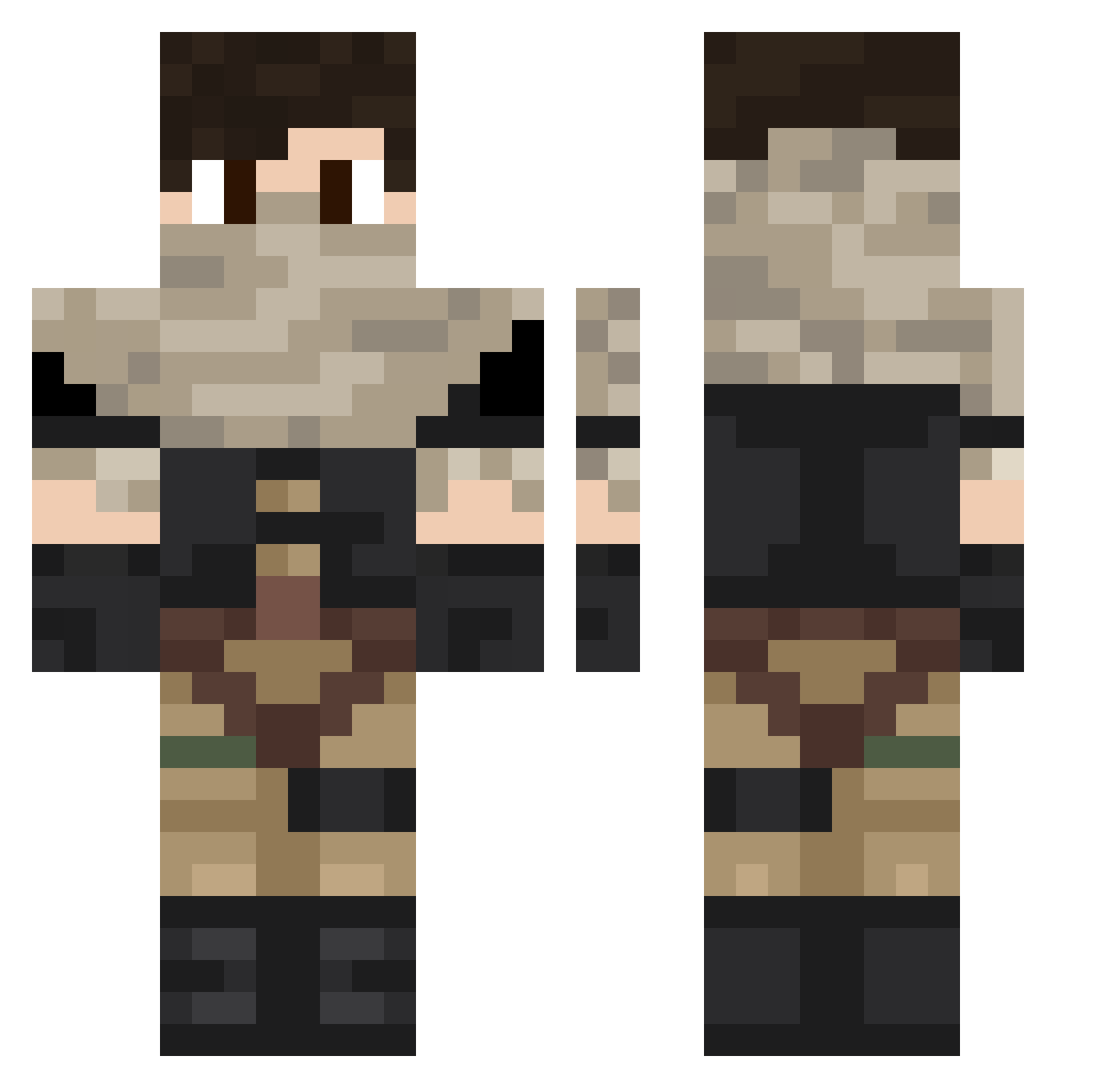 PastaLaVistaa Minecraft skin, front and back view