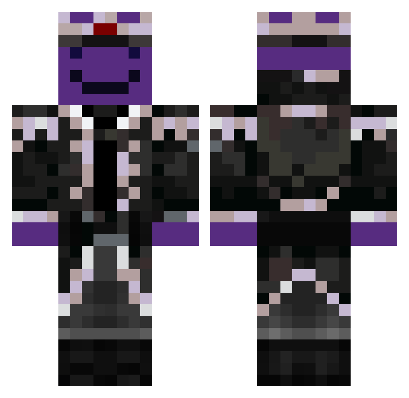 Fushyplayz Minecraft skin, front and back view