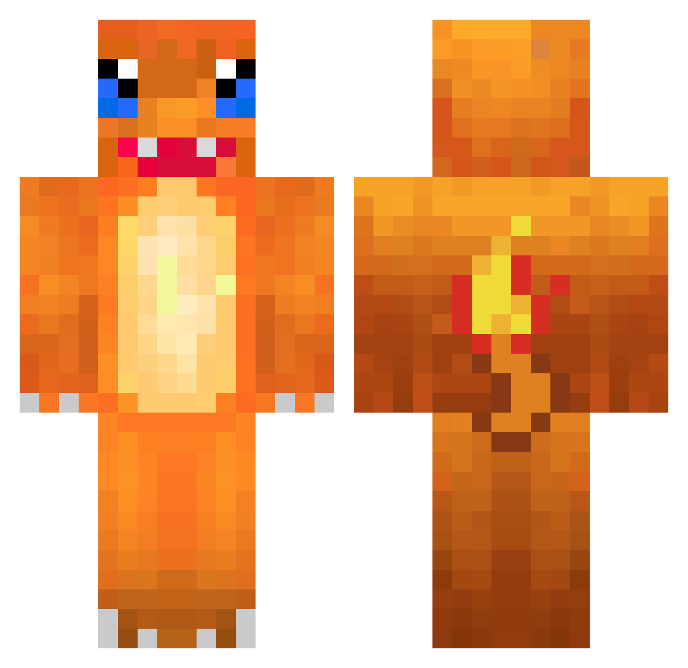 Zymolyticite Minecraft skin, front and back view