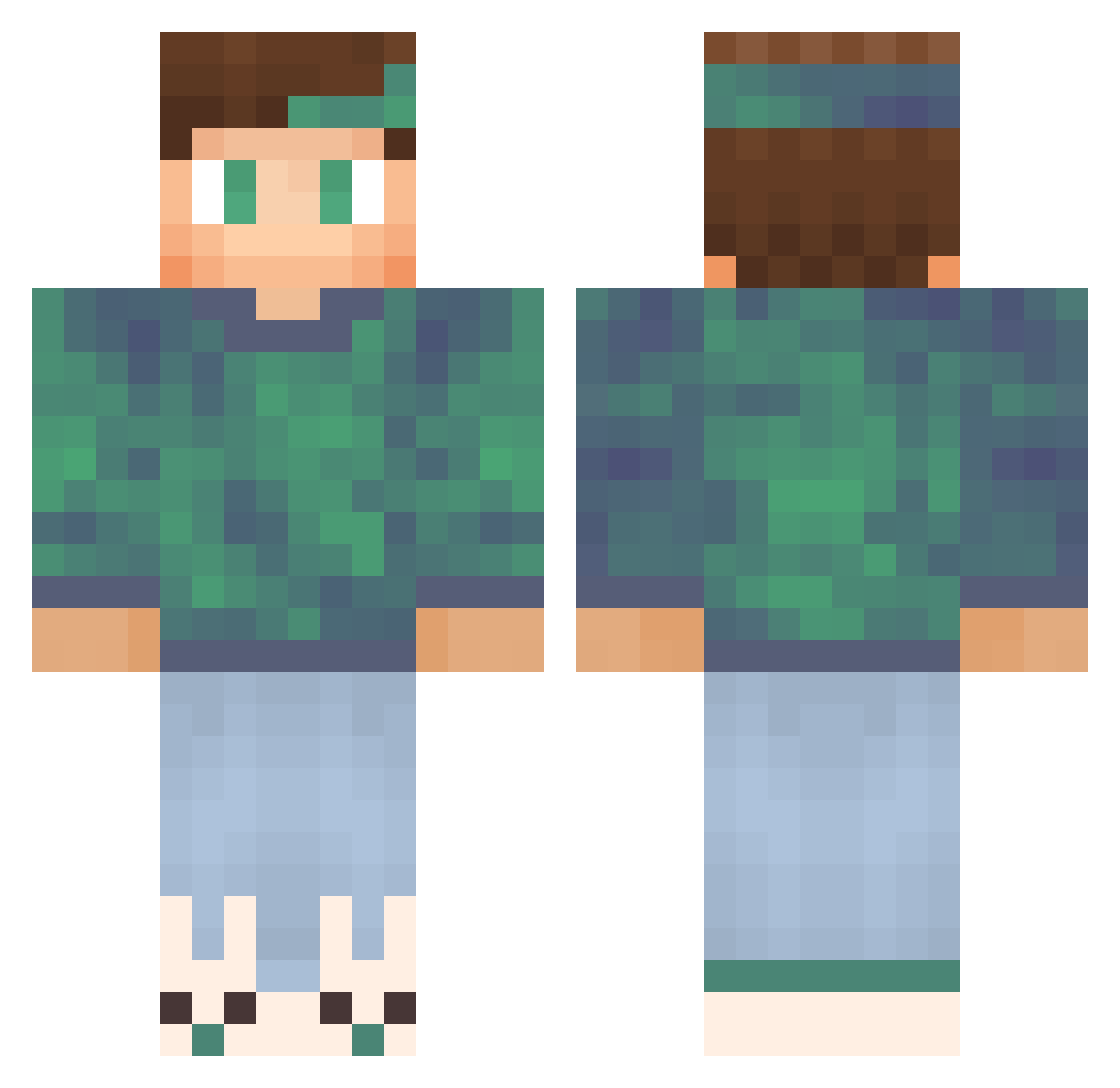 Yuan Minecraft skin, front and back view