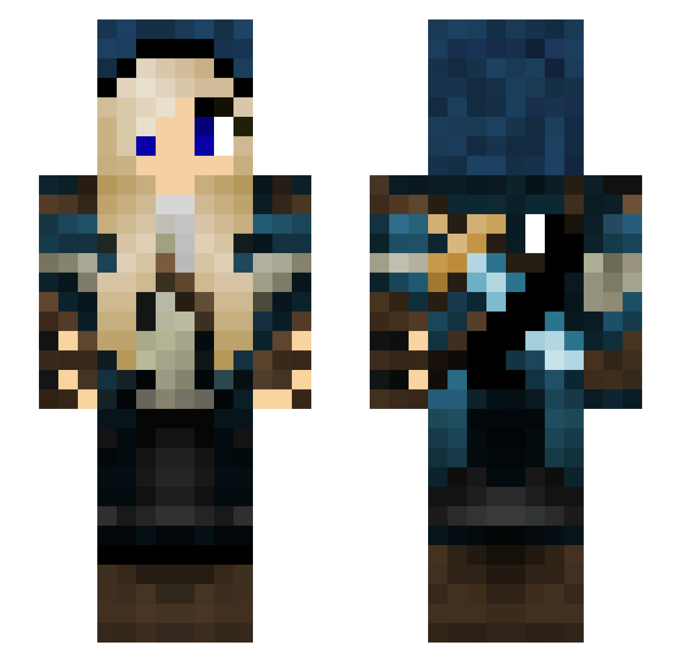 Azazazz099 Minecraft skin, front and back view