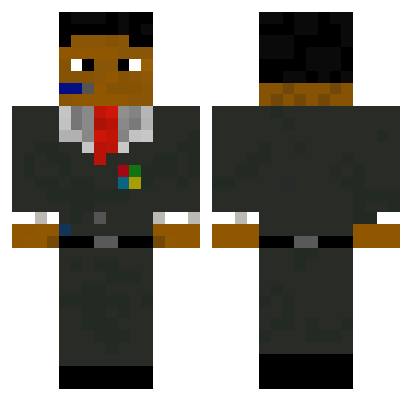 Scam_Caller Minecraft skin, front and back view