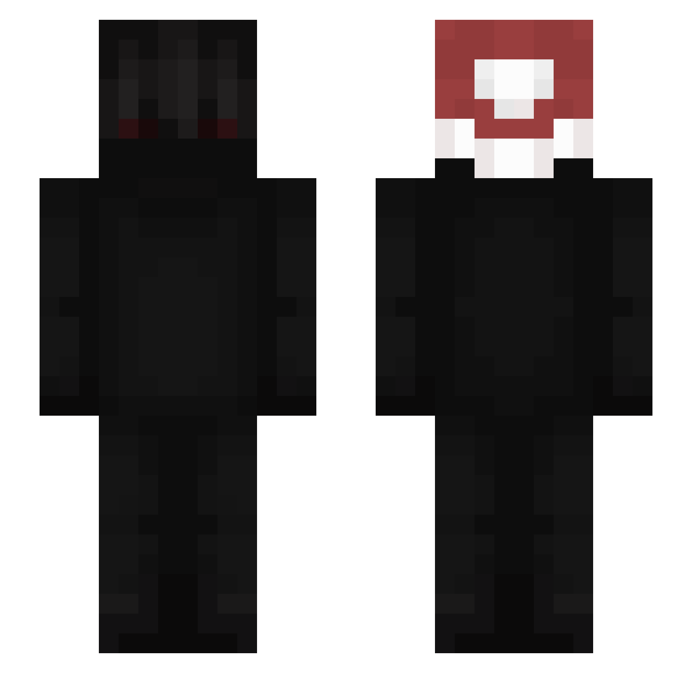 vBlack_ Minecraft skin, front and back view