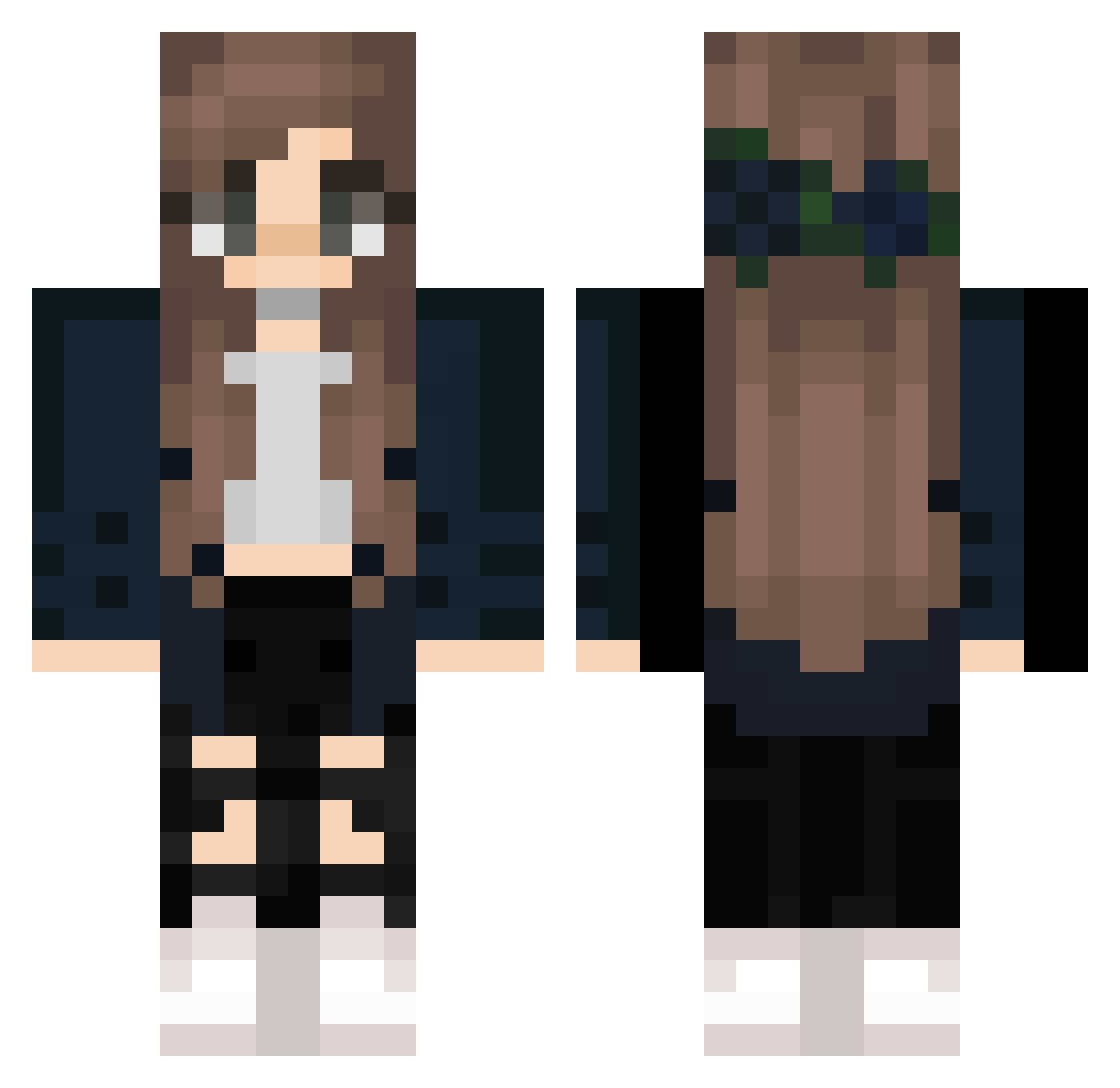 xXbxbykkXx Minecraft skin, front and back view