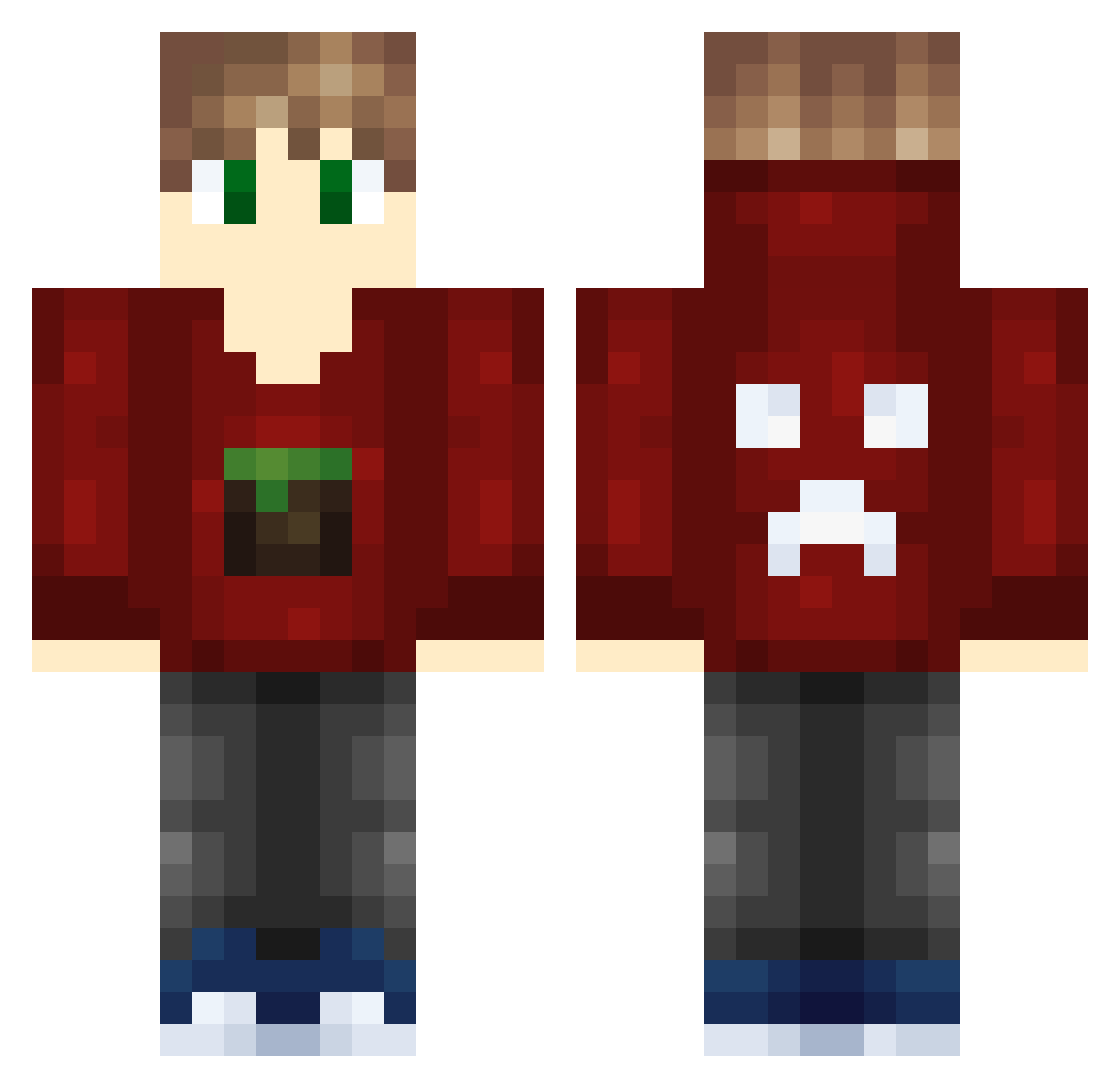 StealthPrison Minecraft skin, front and back view