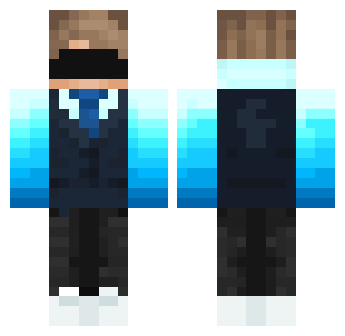 VanAura Minecraft skin, front and back view