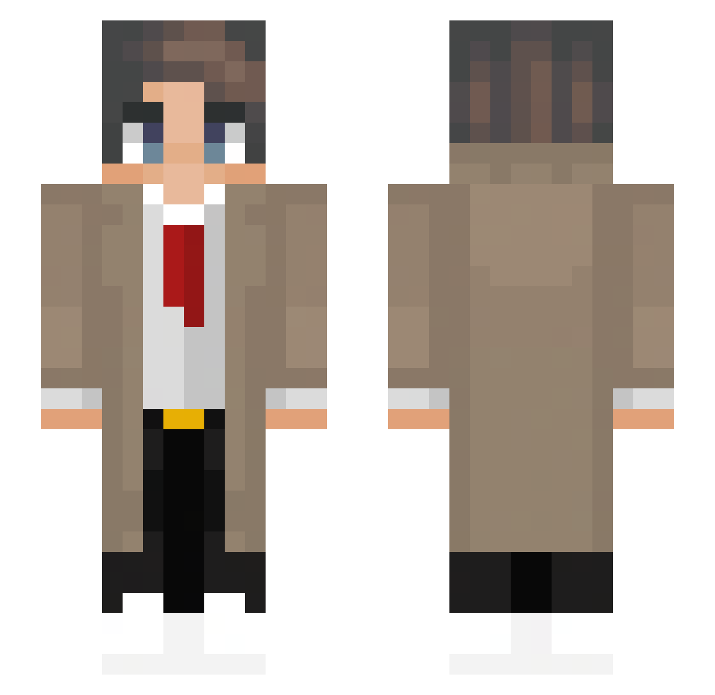 OrangeAspect Minecraft skin, front and back view