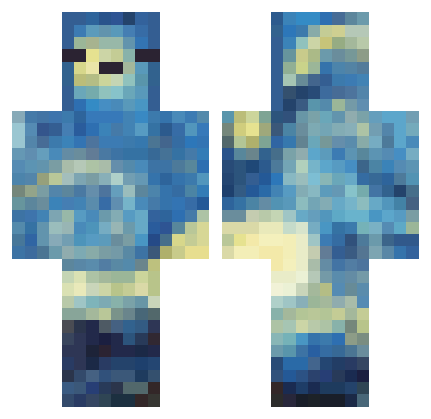 Equus Minecraft skin, front and back view