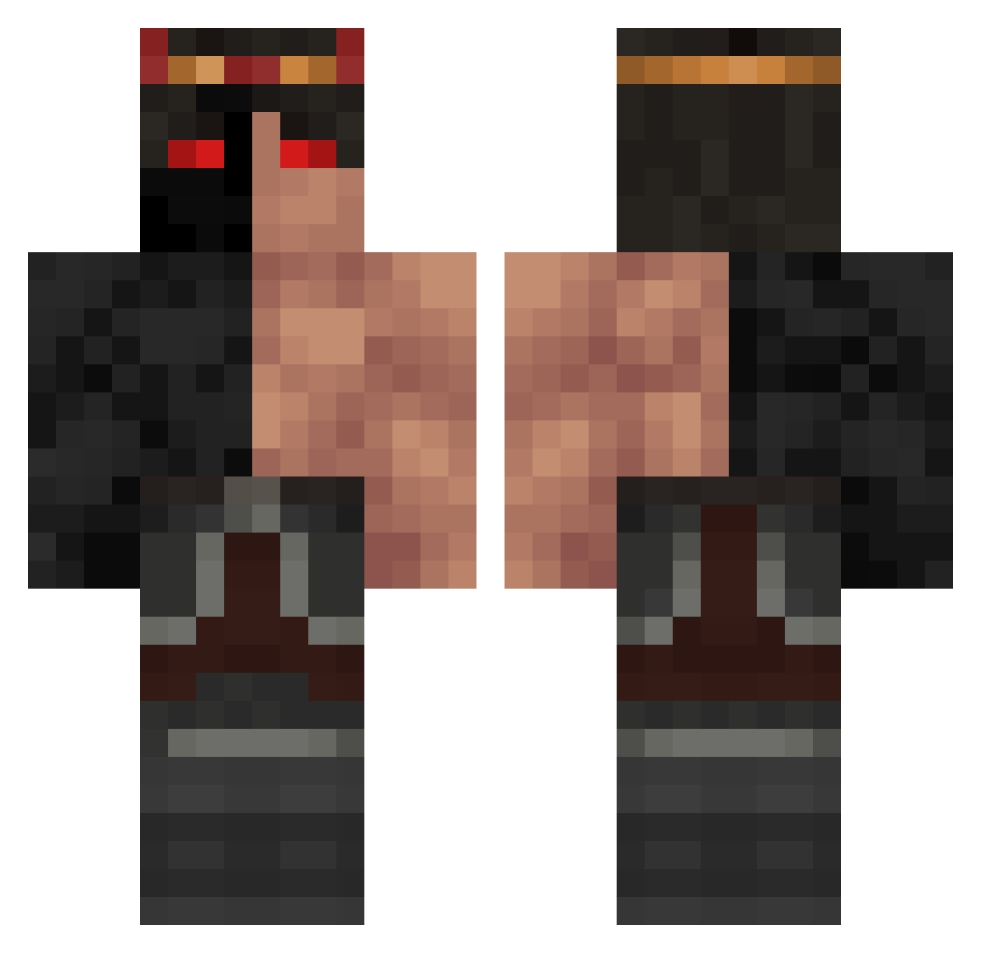 ThalionDarkwood Minecraft skin, front and back view
