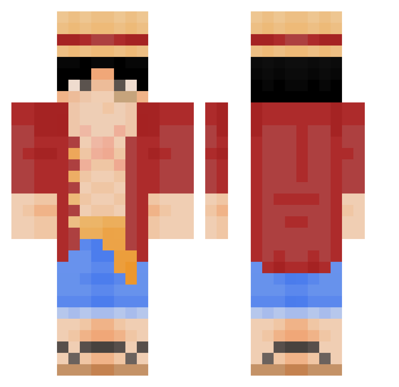 MonsterBeanz Minecraft skin, front and back view