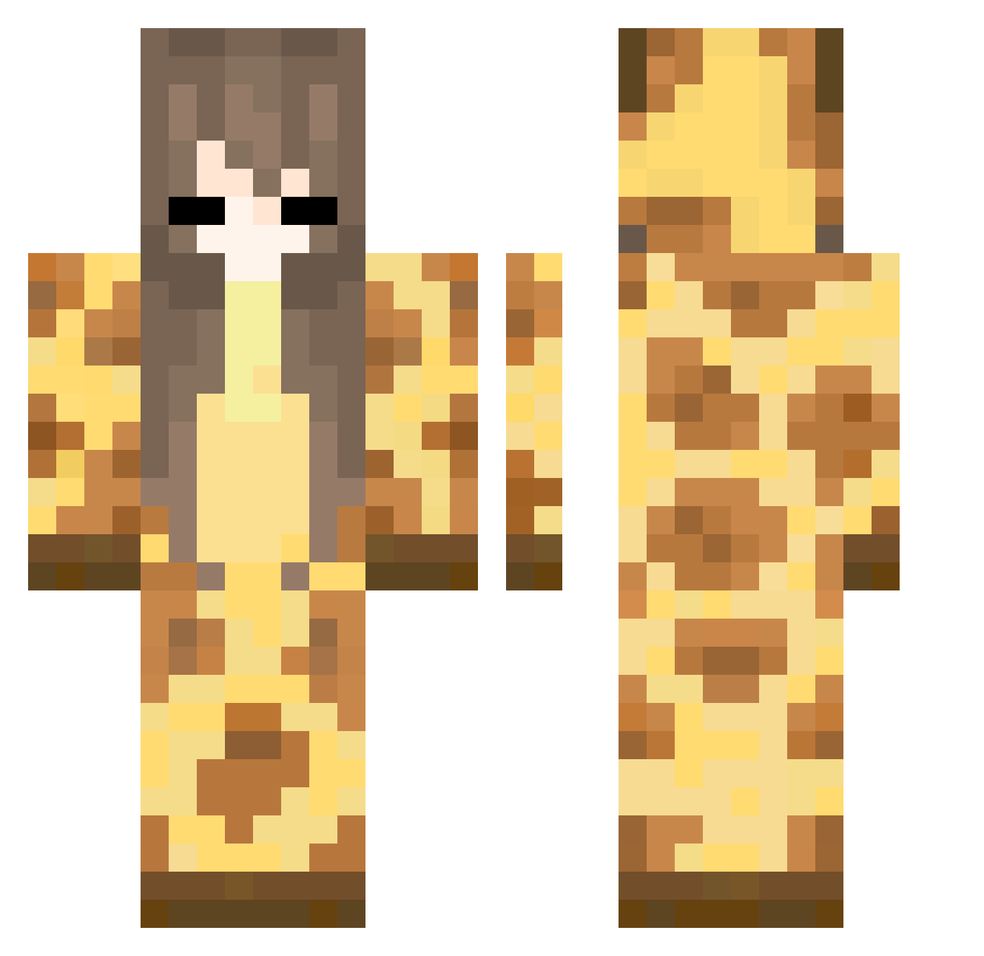 GanjalfRoro Minecraft skin, front and back view