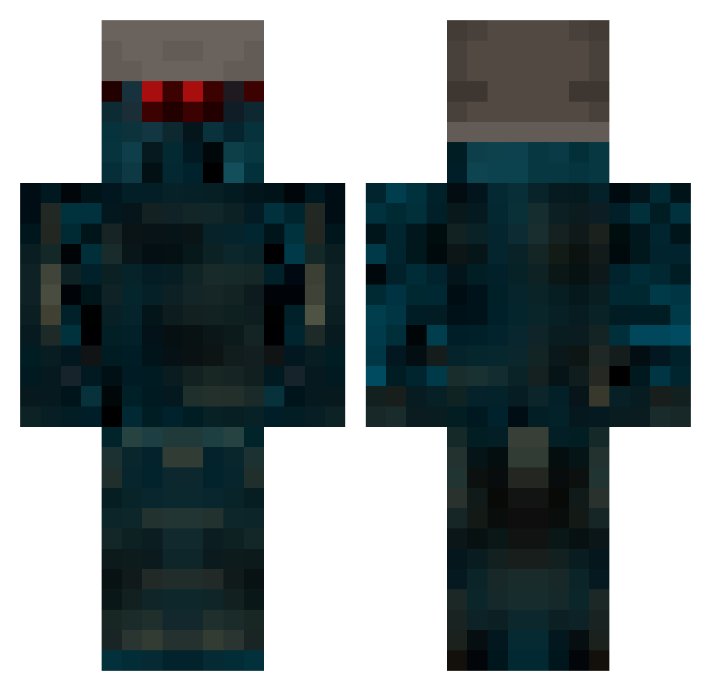 buddiecool Minecraft skin, front and back view