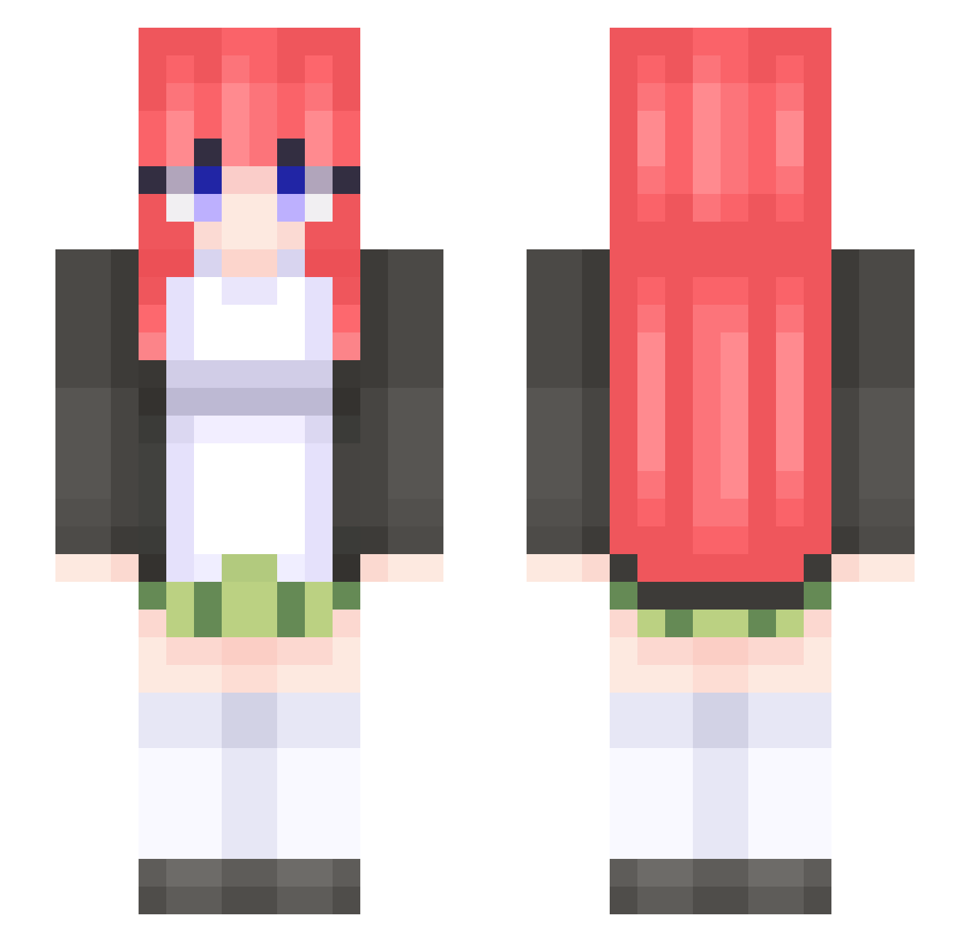 devowr Minecraft skin, front and back view